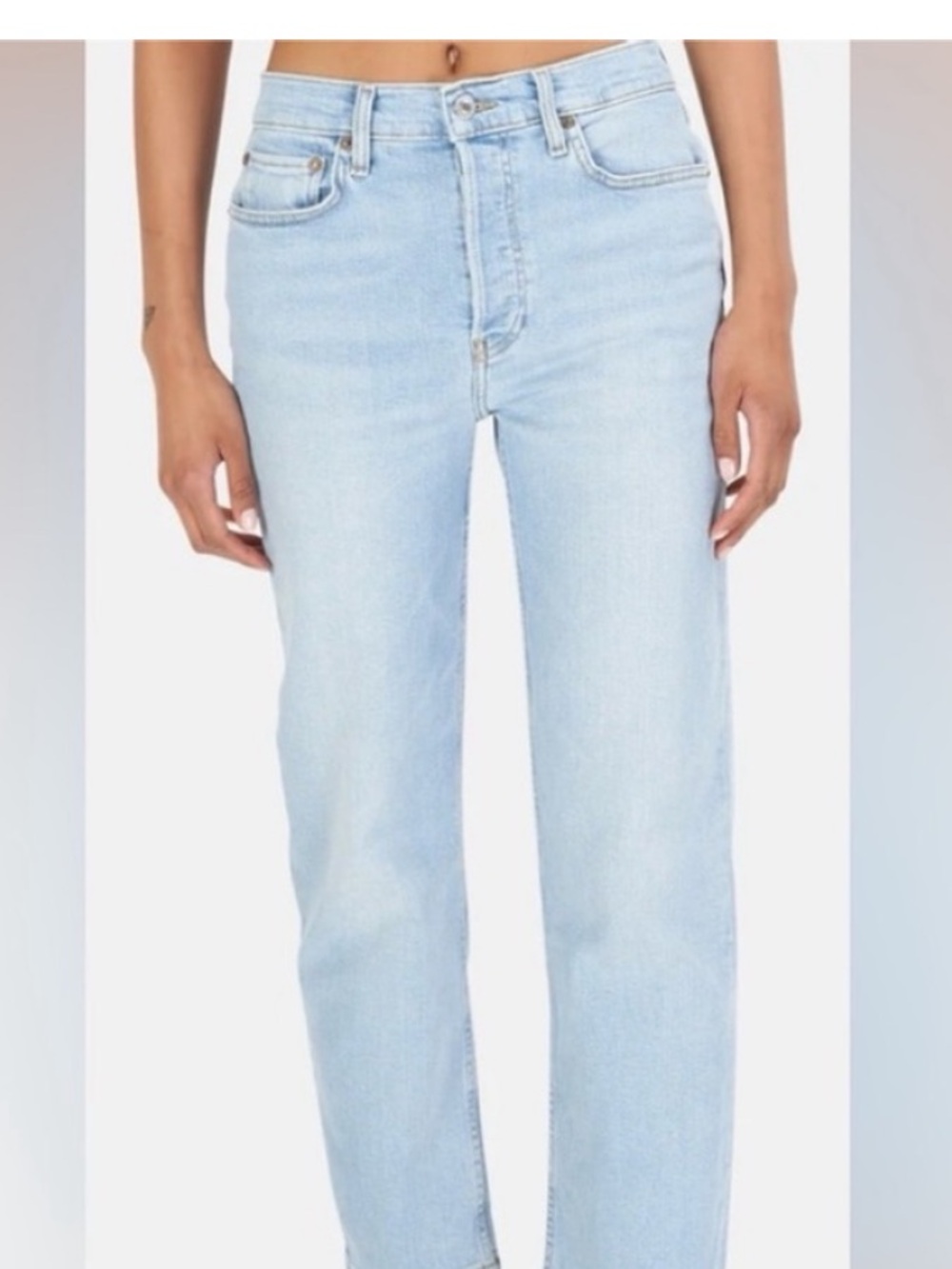 Re/Done Light Blue Straight Leg Jeans